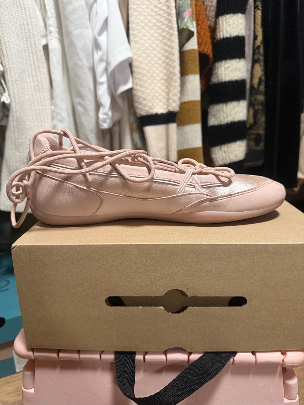Aldo Women's Ballet-Inspired Lace-Up Flat in Blush Pink